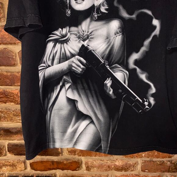 OG Abel Vintage Y2k Marilyn Monroe Lady Liberty Graphic T-Shirt Men's Size 2XL - Picture 3 of 8